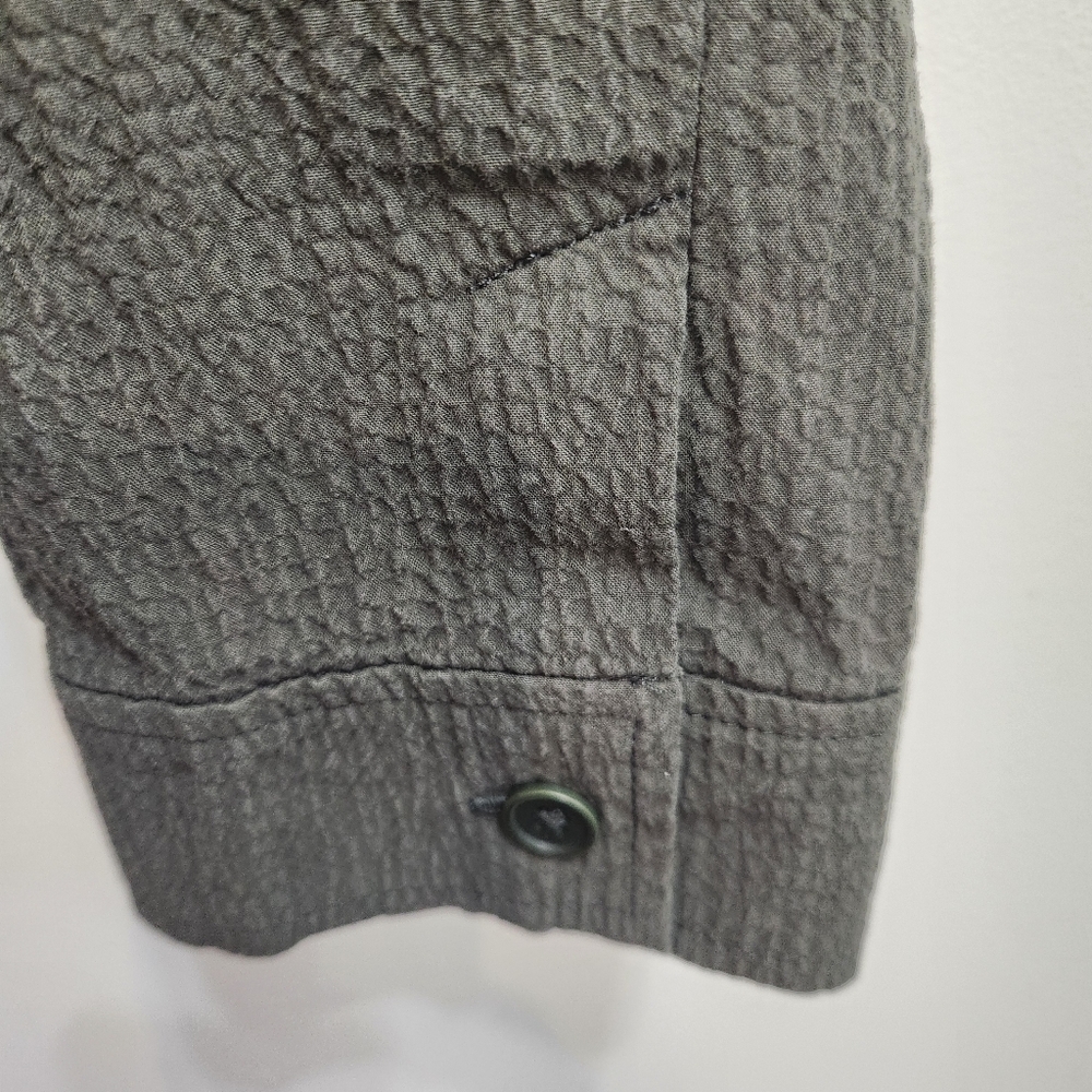 Eileen Fisher Organic Cotton Pucker Mandarin Collar Jacket in Seaweed XS/P - Picture 7 of 11